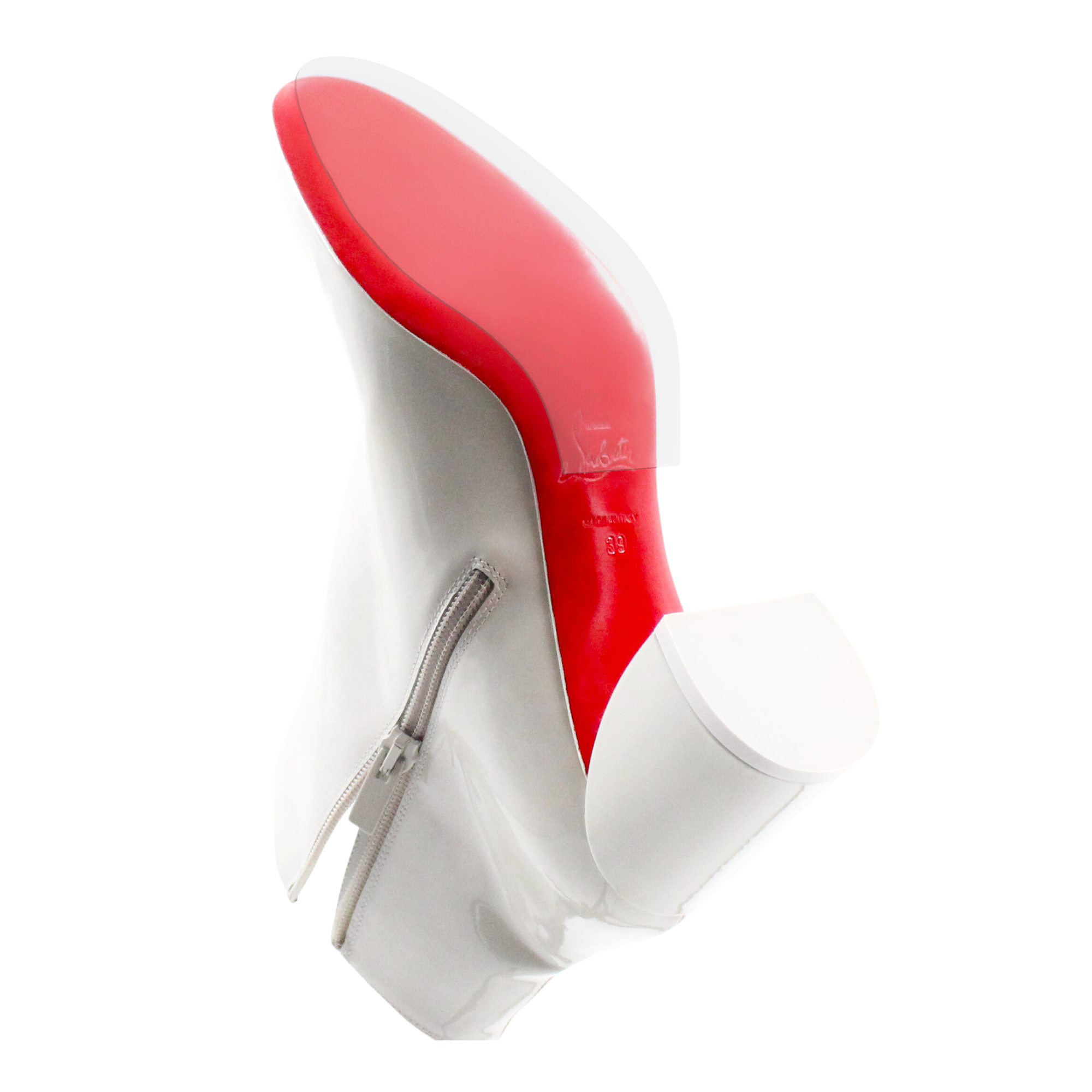 Christian louboutin white booties shop